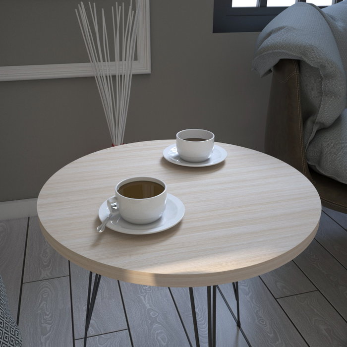 Hanah Home Mesa Auxiliar Roble 40x44x40cm Tablero Melamina Elegante y Resistente